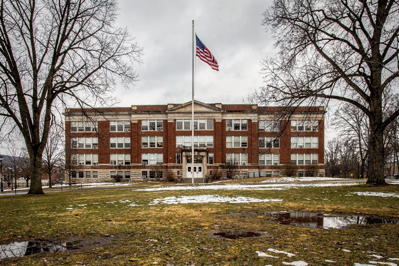 Cohoes City School District historic school building in New York