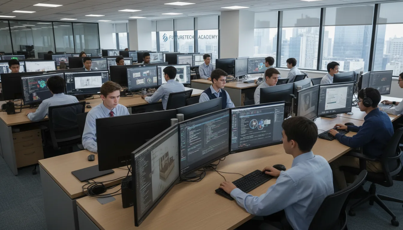 High school students in a computer lab
