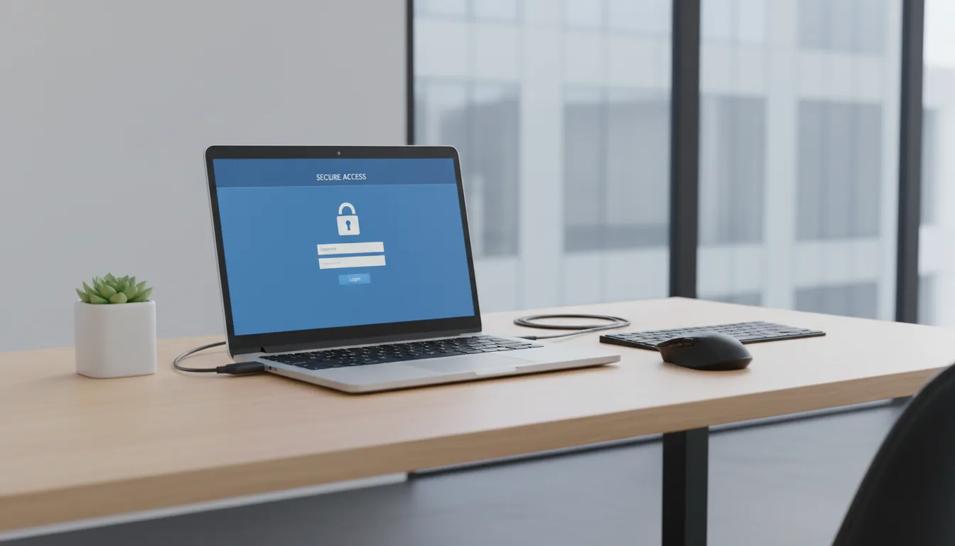 Secure LMS login screen on a laptop