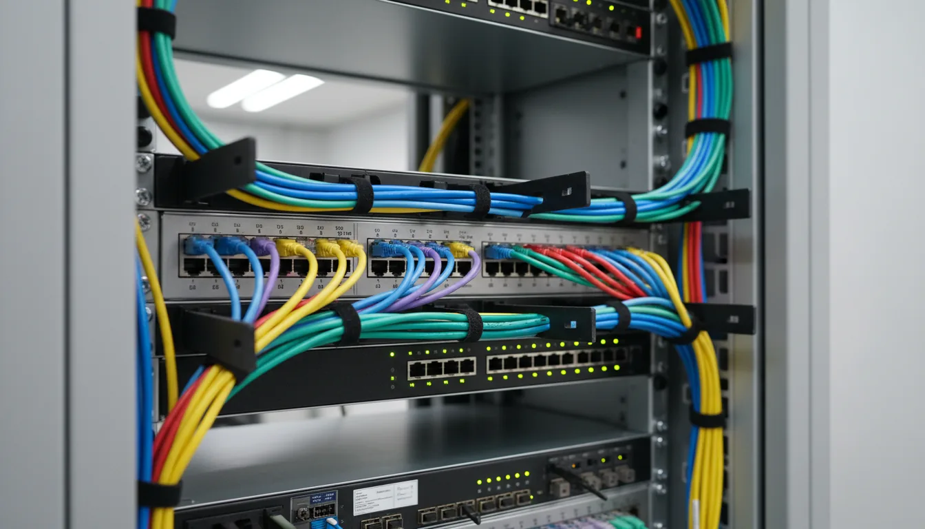 Network patch panel with ethernet cables