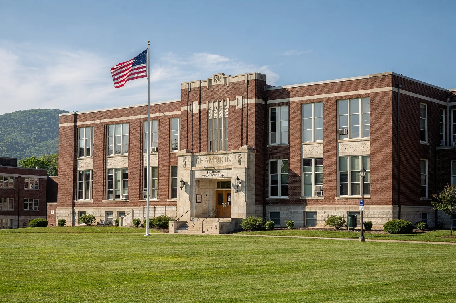 Shamokin Area School District building in the Pennsylvania coal region